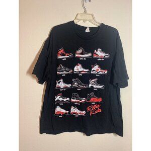 "Retro Kicks" Graphic TShirt Link Trim Inc Nike Jordan Sneakers Shoes Tee Sz XL